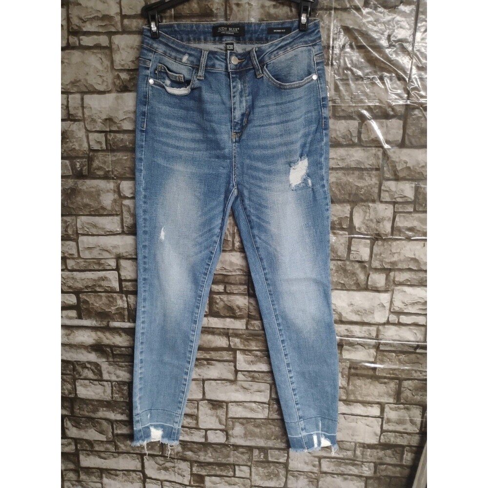 Judy Blue Jeans Women’s size 11/30 Skinny Fit Denim Raw Cuff Stretch